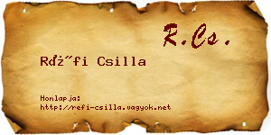 Réfi Csilla névjegykártya